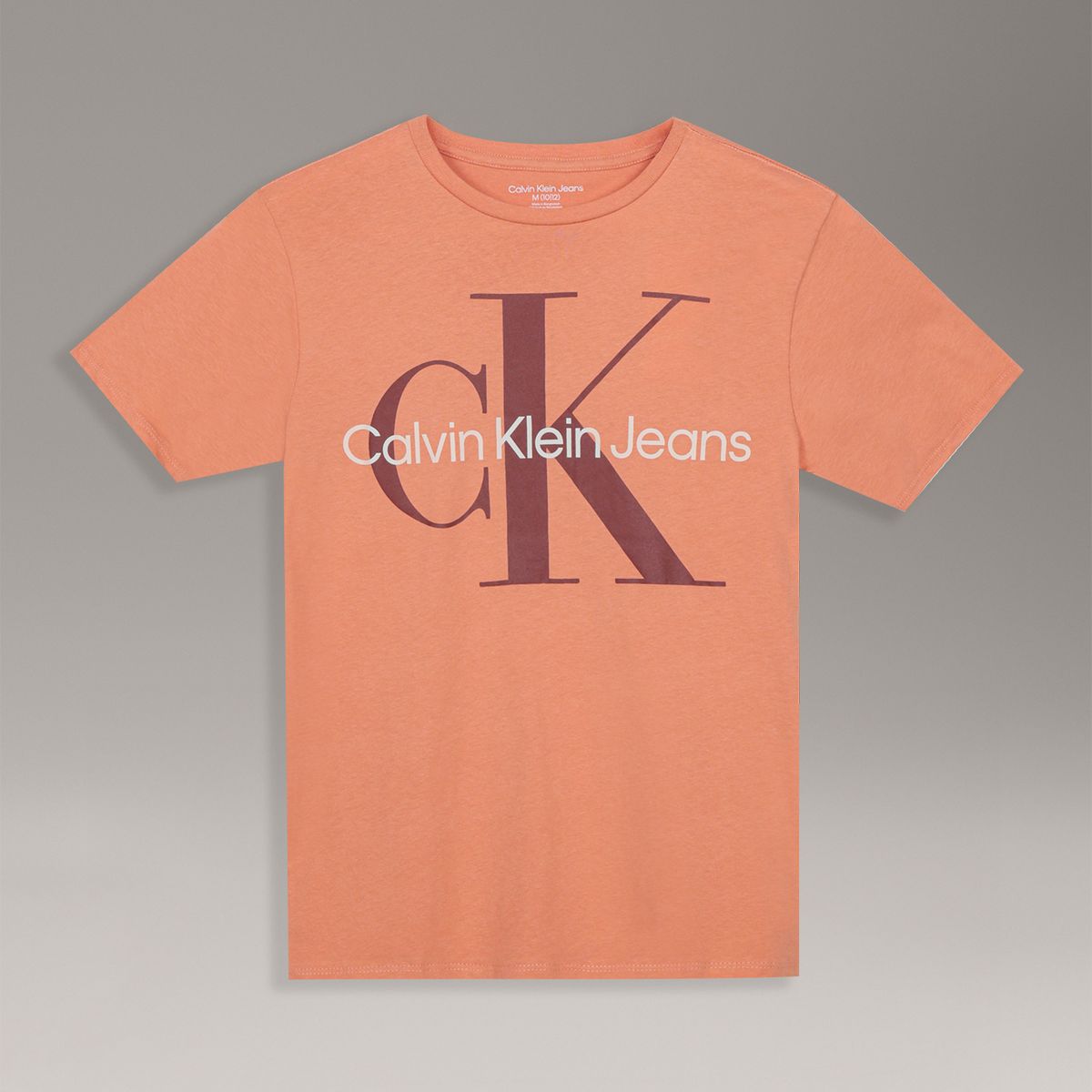CALVIN KLEIN - Polera Niño Classic Con Monograma Para Niño Naranja Calvin Klein