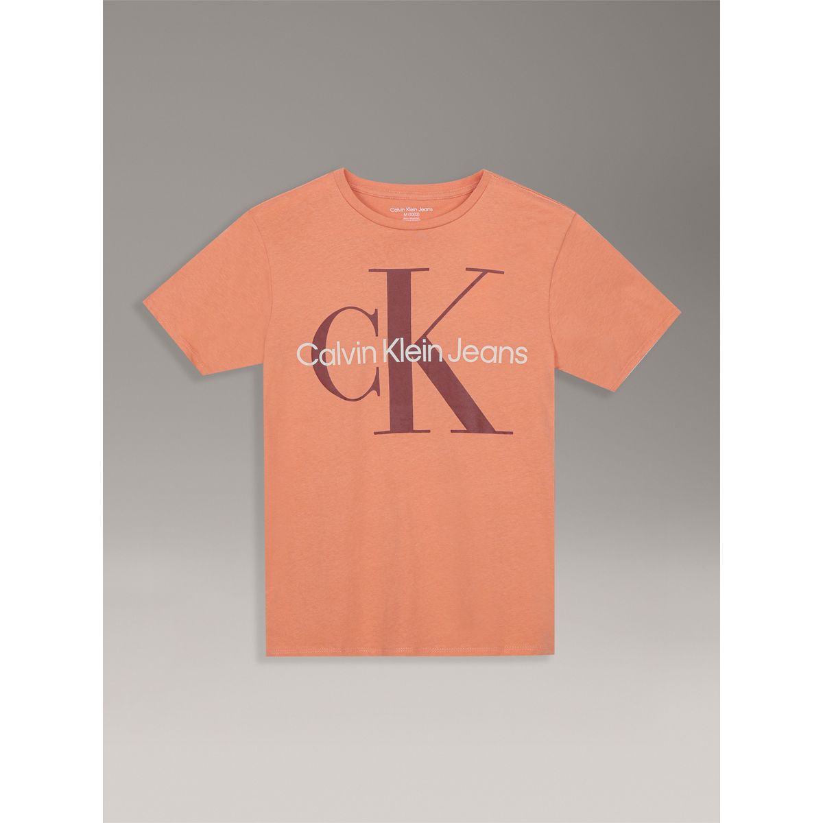 CALVIN KLEIN - Polera Niño Classic Con Monograma Para Niño Naranja Calvin Klein