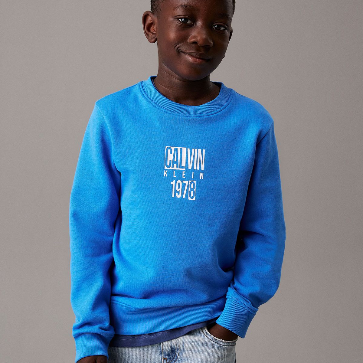 CALVIN KLEIN - Polerón Niño Good Level Graphic Azul Calvin Klein