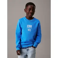 CALVIN KLEIN - Polerón Niño Good Level Graphic Azul