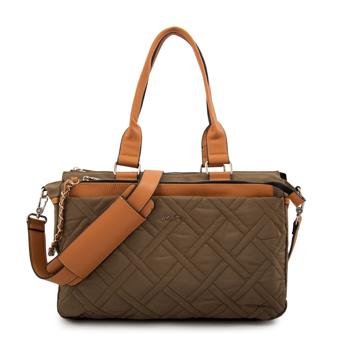 AMPHORA - Cartera tote porta notebook gambia grande verde oliva