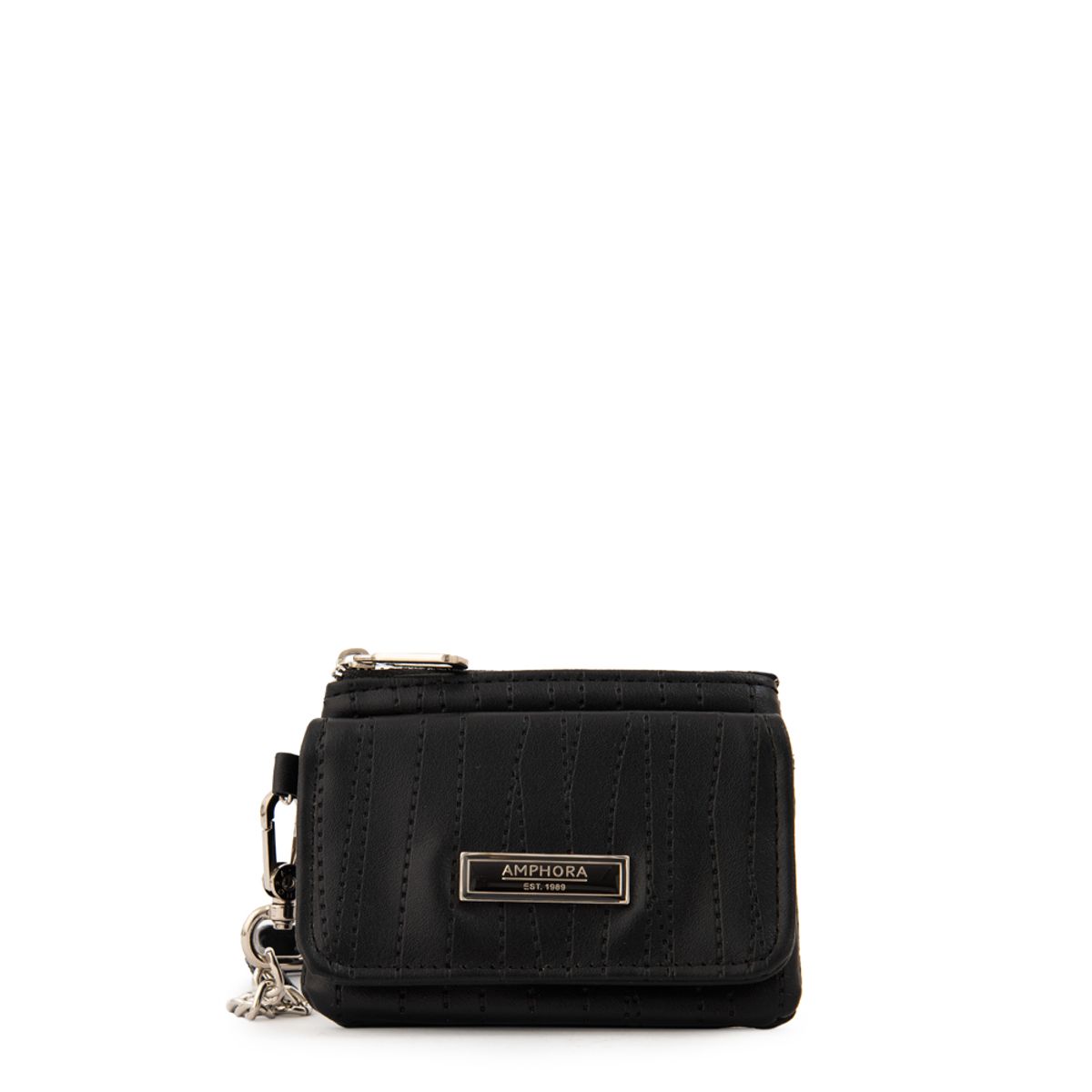 AMPHORA - Monedero con bolsillo frontal guinea pequeña negro