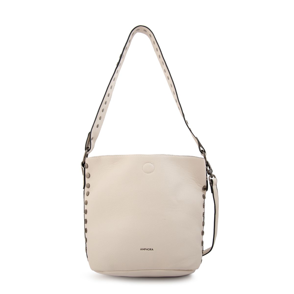 AMPHORA - Cartera bandolera eloisse mediana blanco crudo