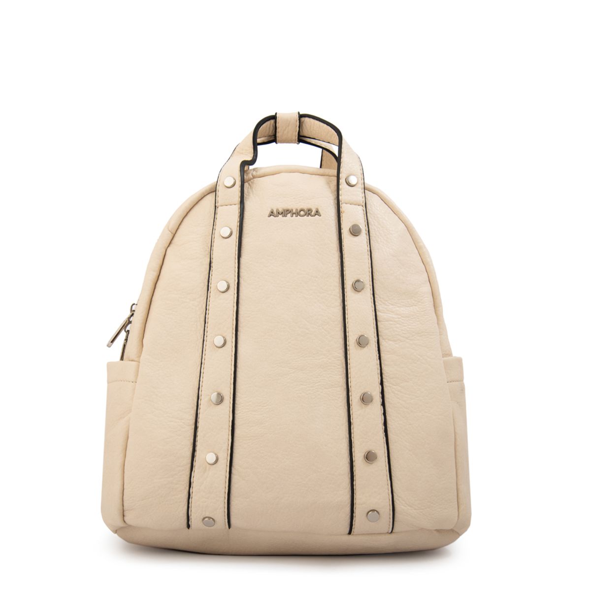 AMPHORA - Mochila marlet mediana blanco crudo