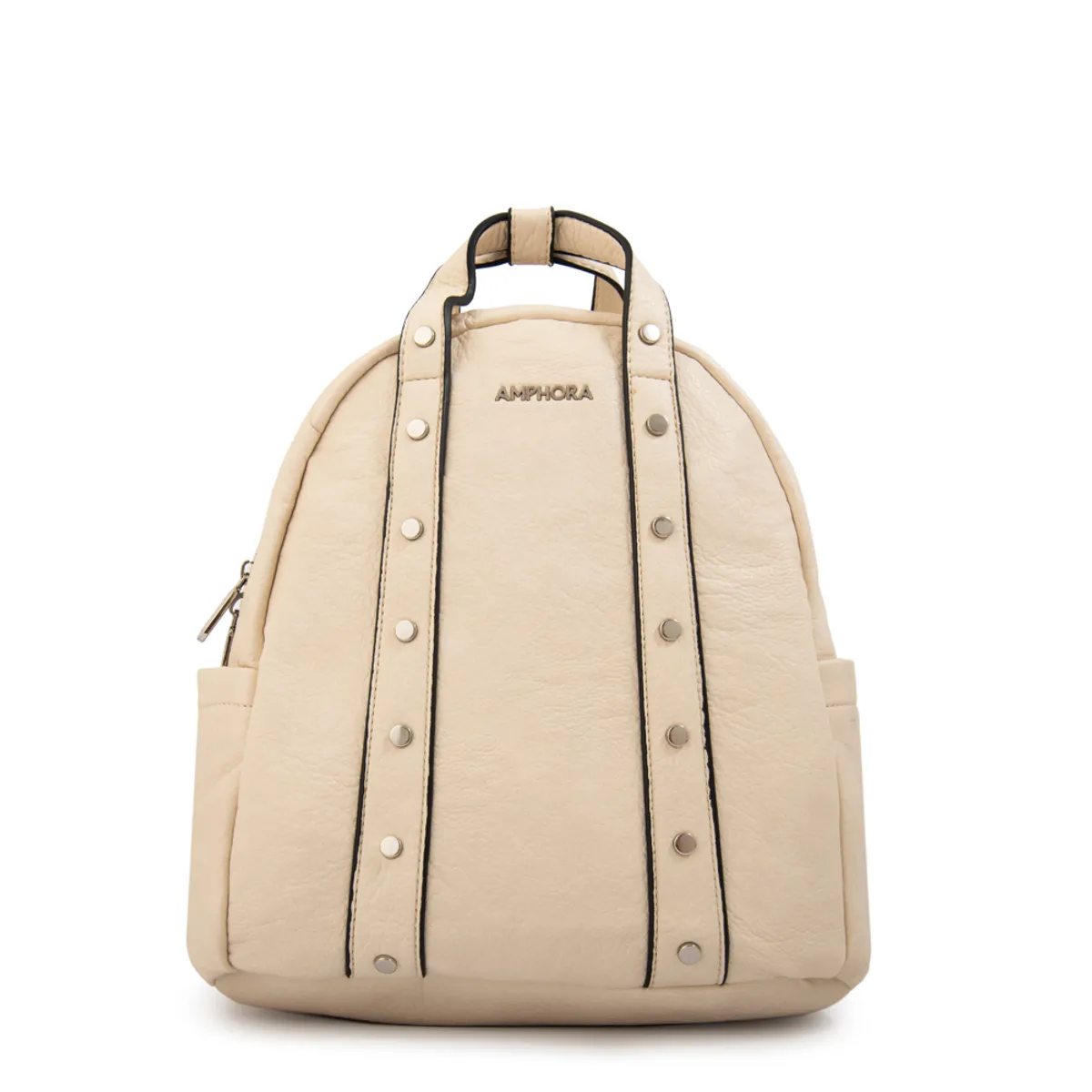 AMPHORA - Mochila marlet mediana blanco crudo