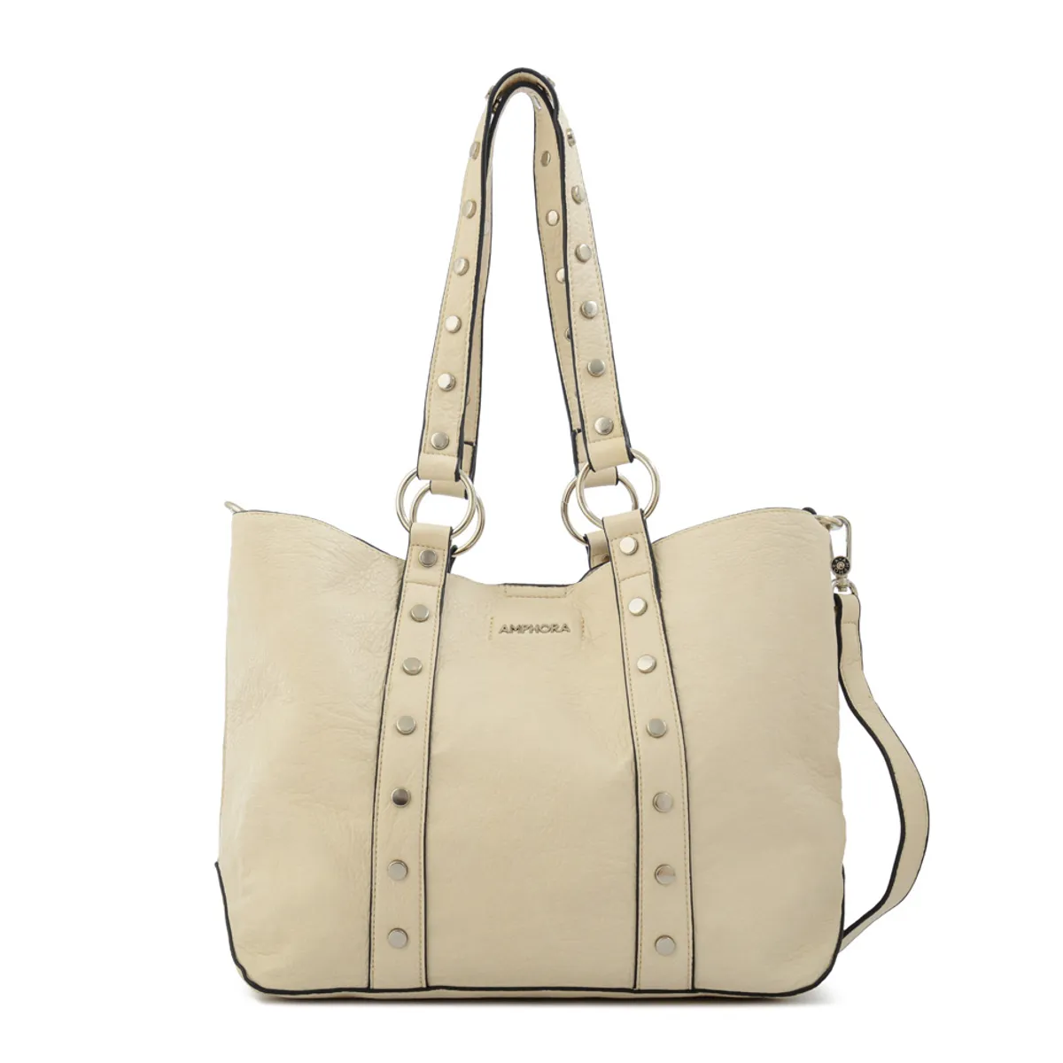 AMPHORA - Cartera tote marlet mediana blanco crudo