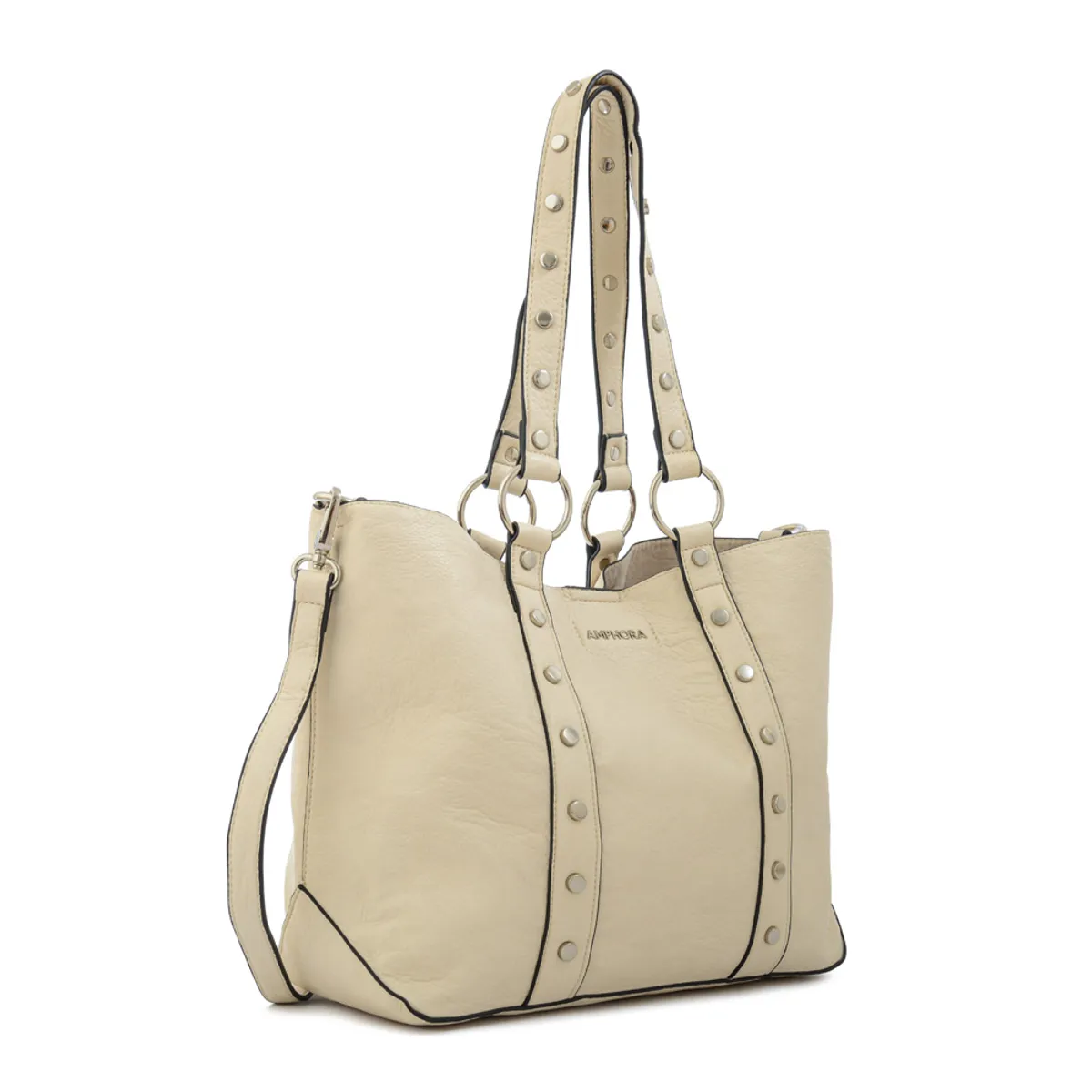 AMPHORA - Cartera tote marlet mediana blanco crudo
