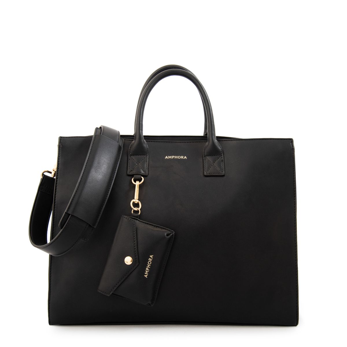 AMPHORA - Cartera tote porta notebook mabel grande negro