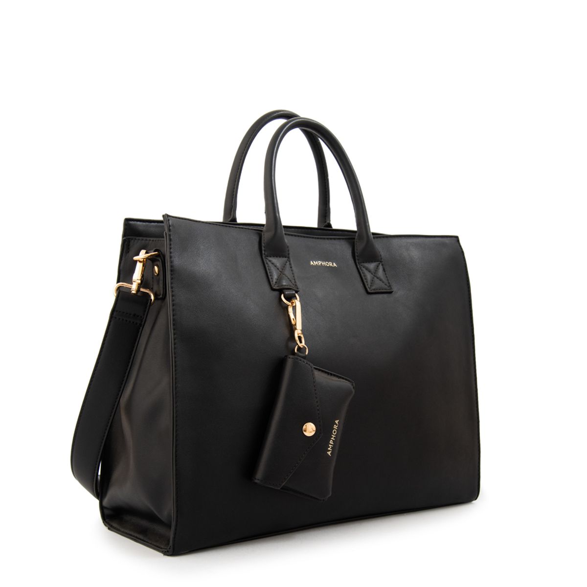 AMPHORA - Cartera tote porta notebook mabel grande negro