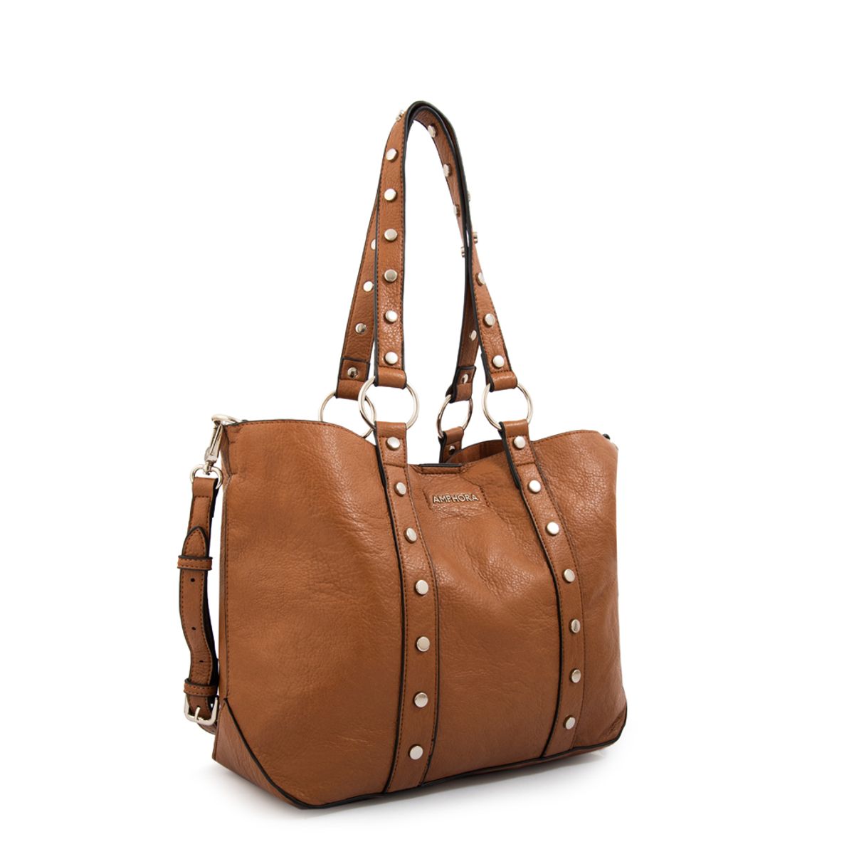 AMPHORA - Cartera tote marlet mediana café