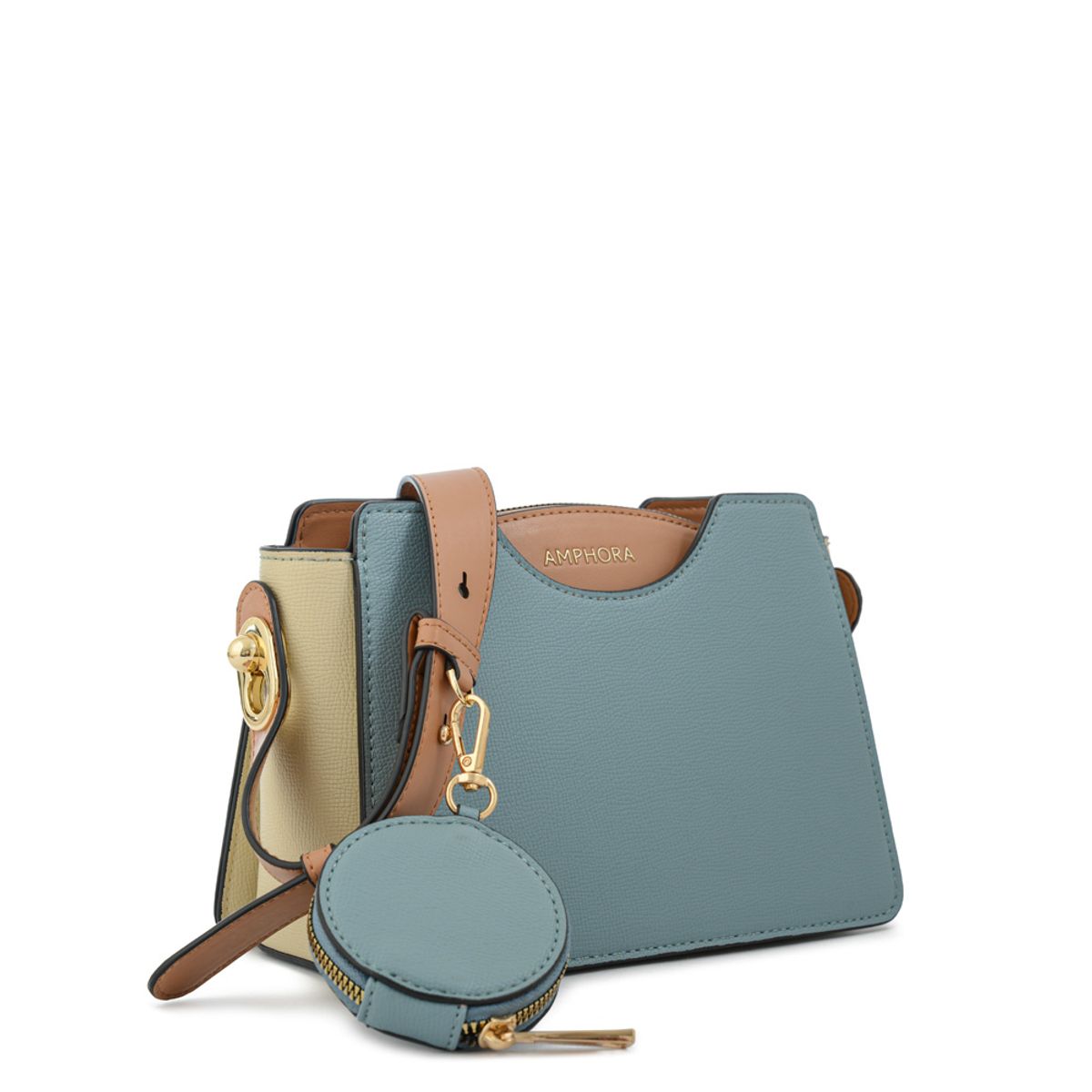 AMPHORA - Cartera bandolera carrie pequeña denim