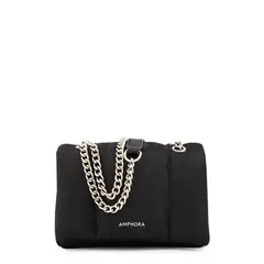 AMPHORA - Cartera bandolera con tapa elian mediana negro especial