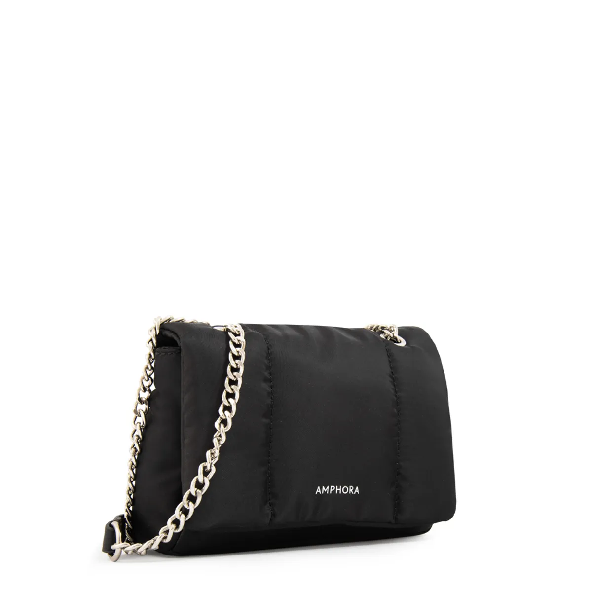 AMPHORA - Cartera bandolera con tapa elian mediana negro especial