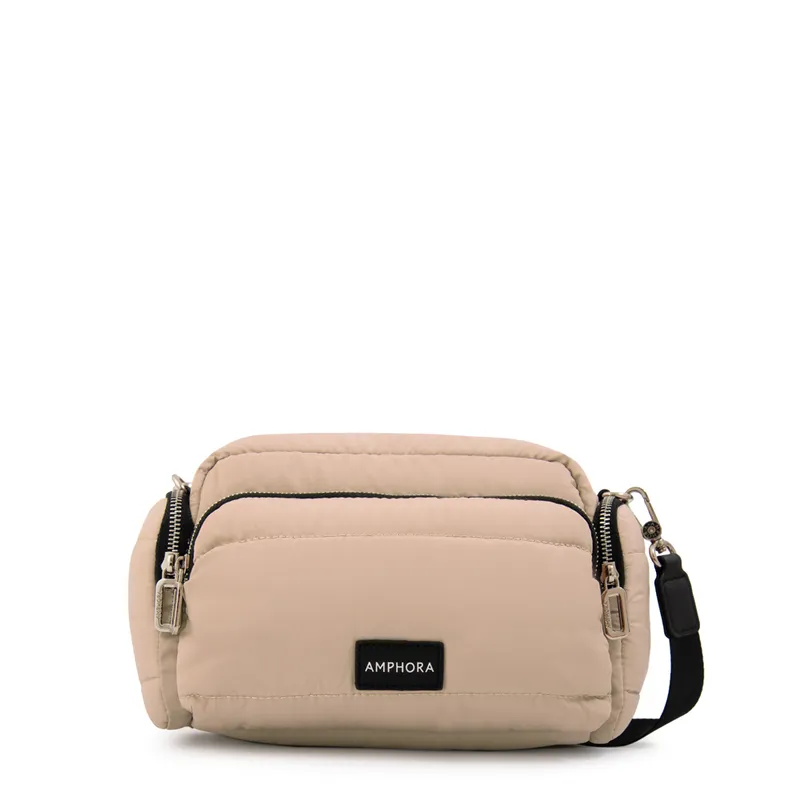 AMPHORA - Cartera Bandolera melina mediana beige