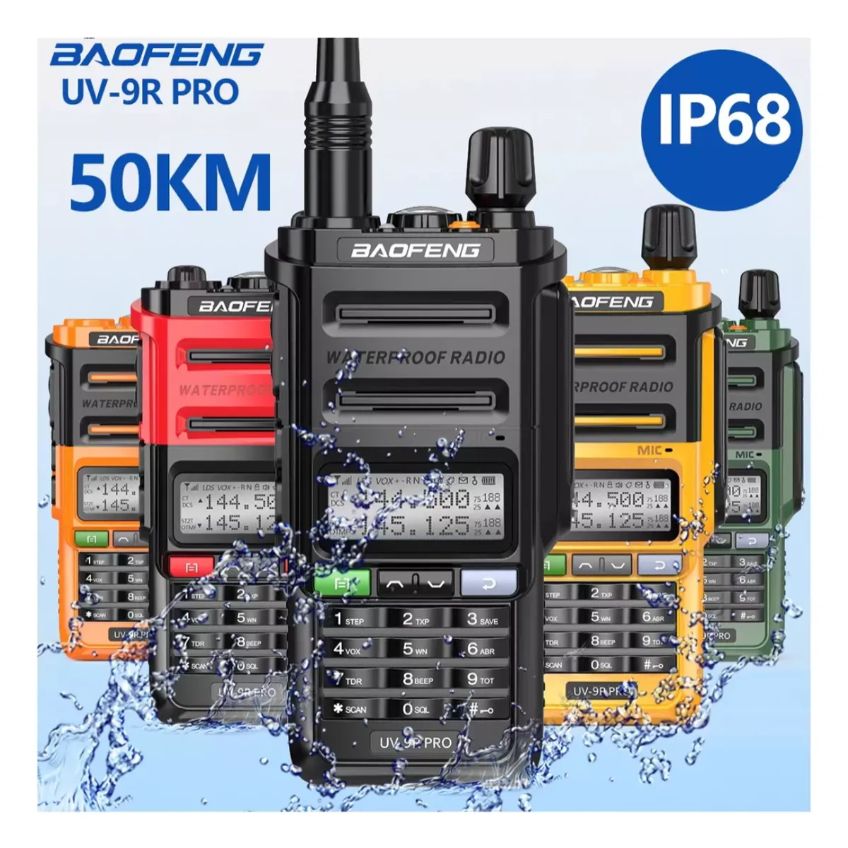 Baofeng-wt Uv 9R Pro, Teclado Impermeable Ip68, Radio Fm Led   Negro, marca GENERICO - Foto 2