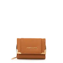 AMPHORA - Billetera corcega pequeña camel