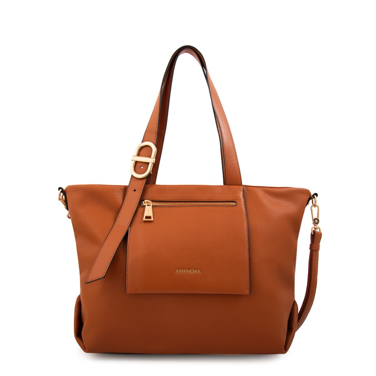 AMPHORA - Cartera tote samanta grande café medio
