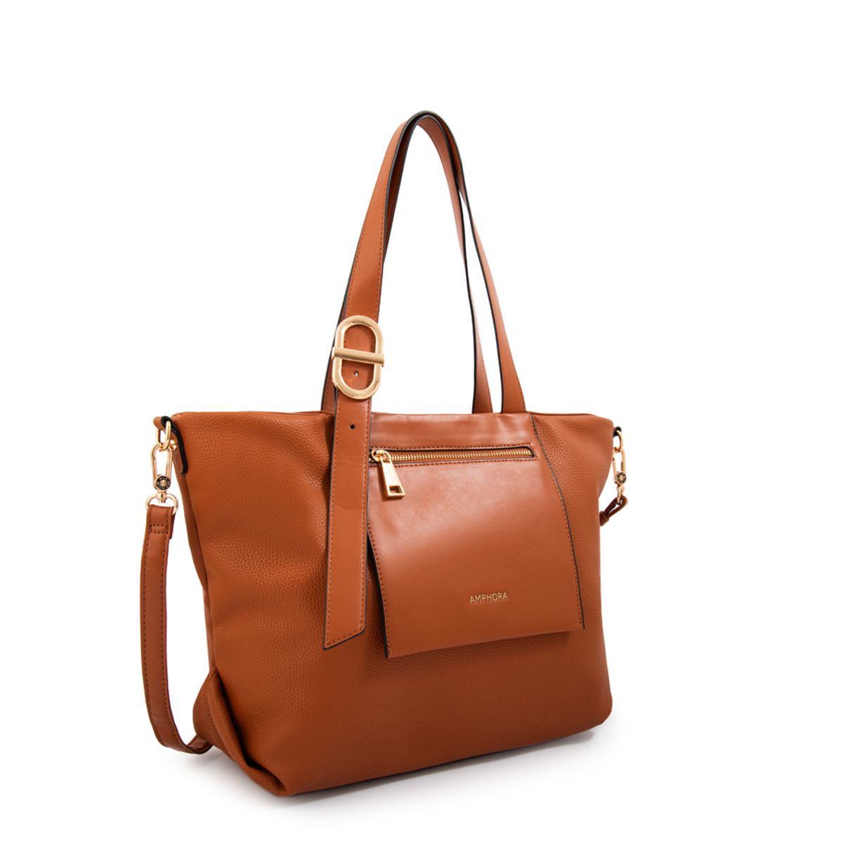 AMPHORA - Cartera tote samanta grande café medio