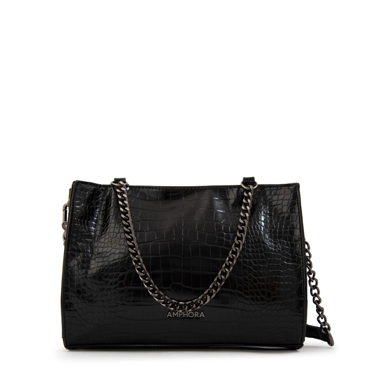 AMPHORA - Cartera tote polaris mediana negro