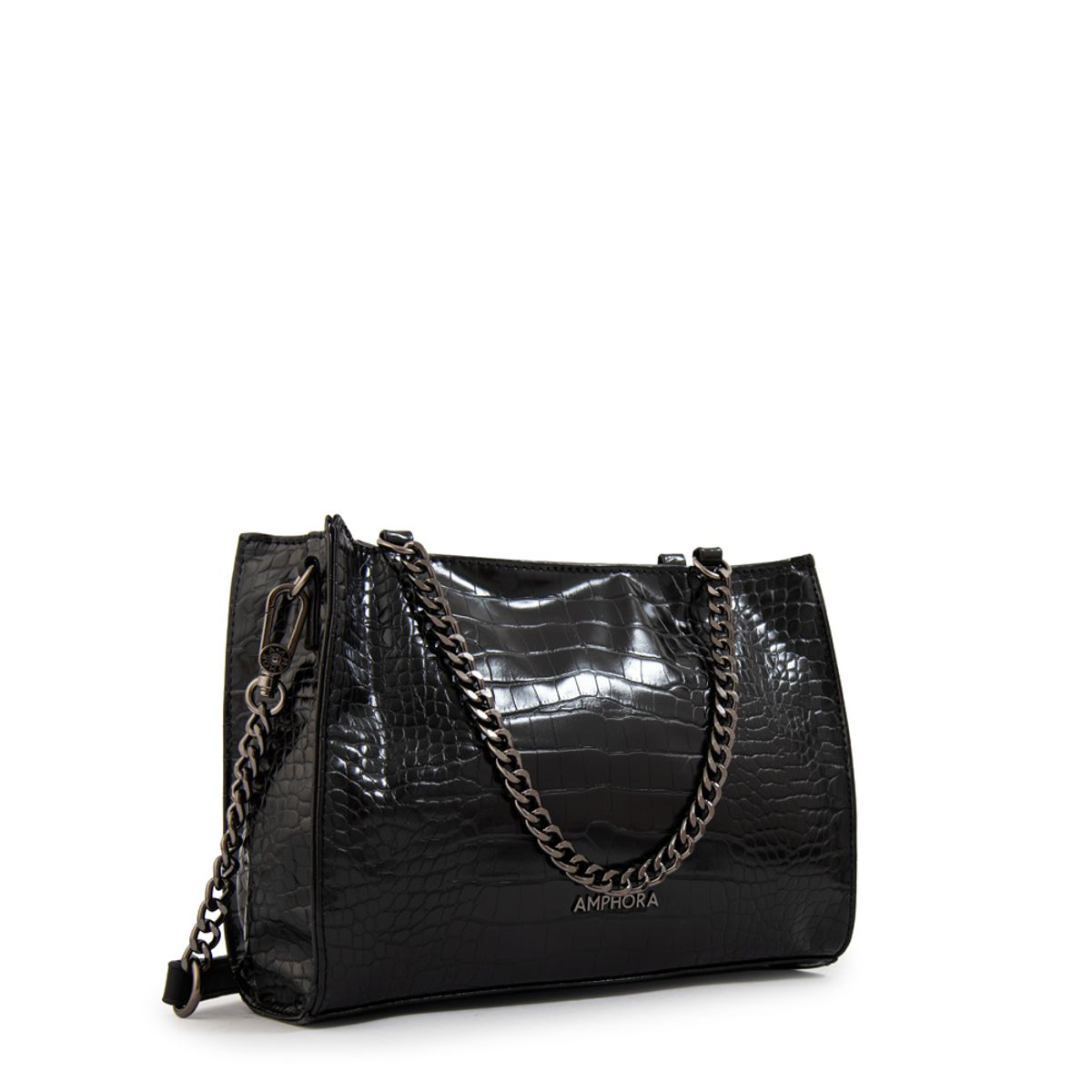 AMPHORA - Cartera tote polaris mediana negro