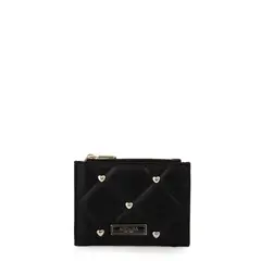 AMPHORA - Monedero tarjetero heder pequeña negro