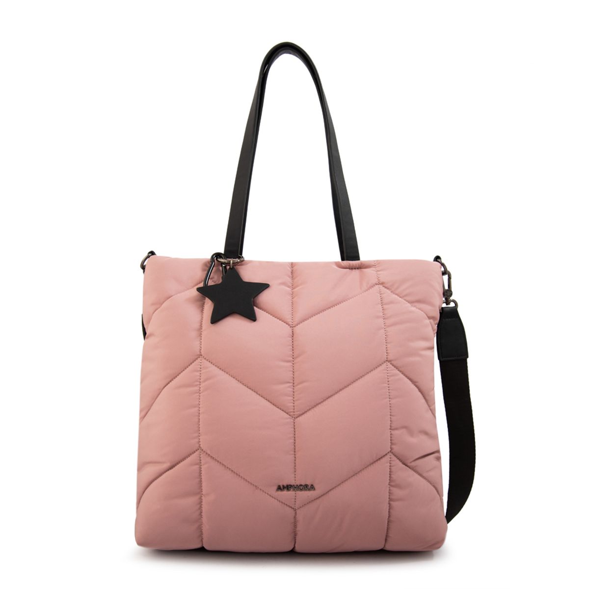 AMPHORA - Cartera tote shopping novak grande rosa viejo
