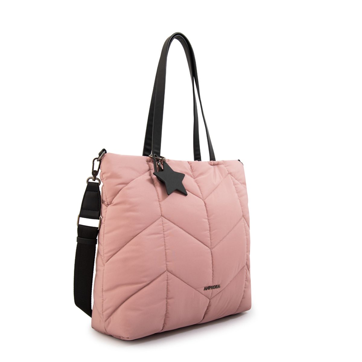 AMPHORA - Cartera tote shopping novak grande rosa viejo