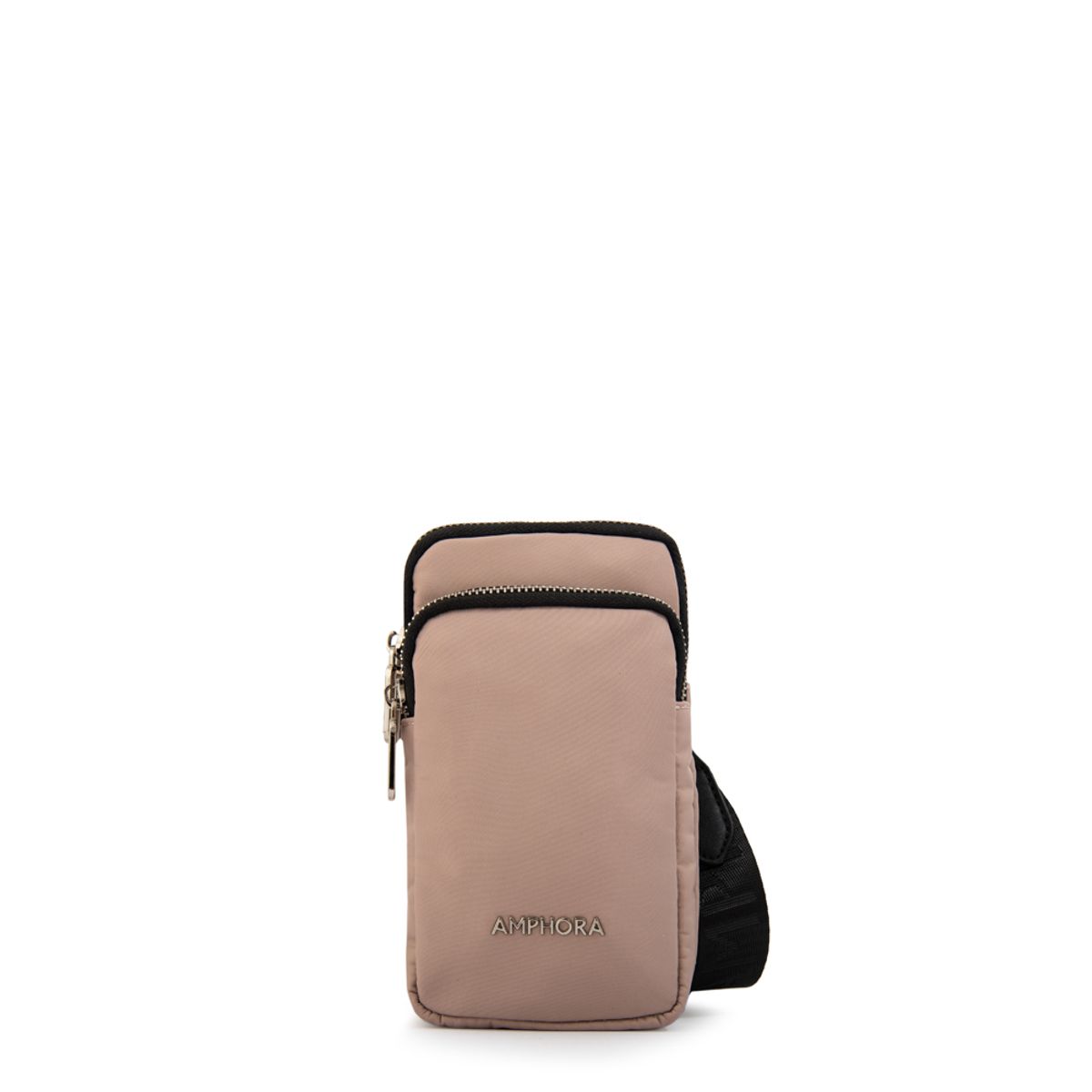 AMPHORA - Cartera bandolera porta celular teri pequeña rosa viejo