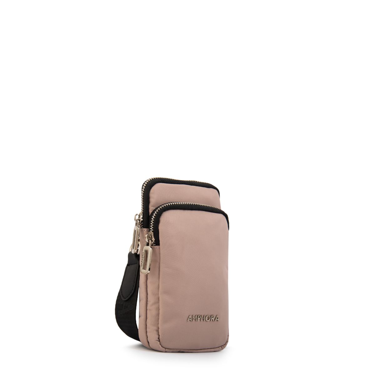 AMPHORA - Cartera bandolera porta celular teri pequeña rosa viejo