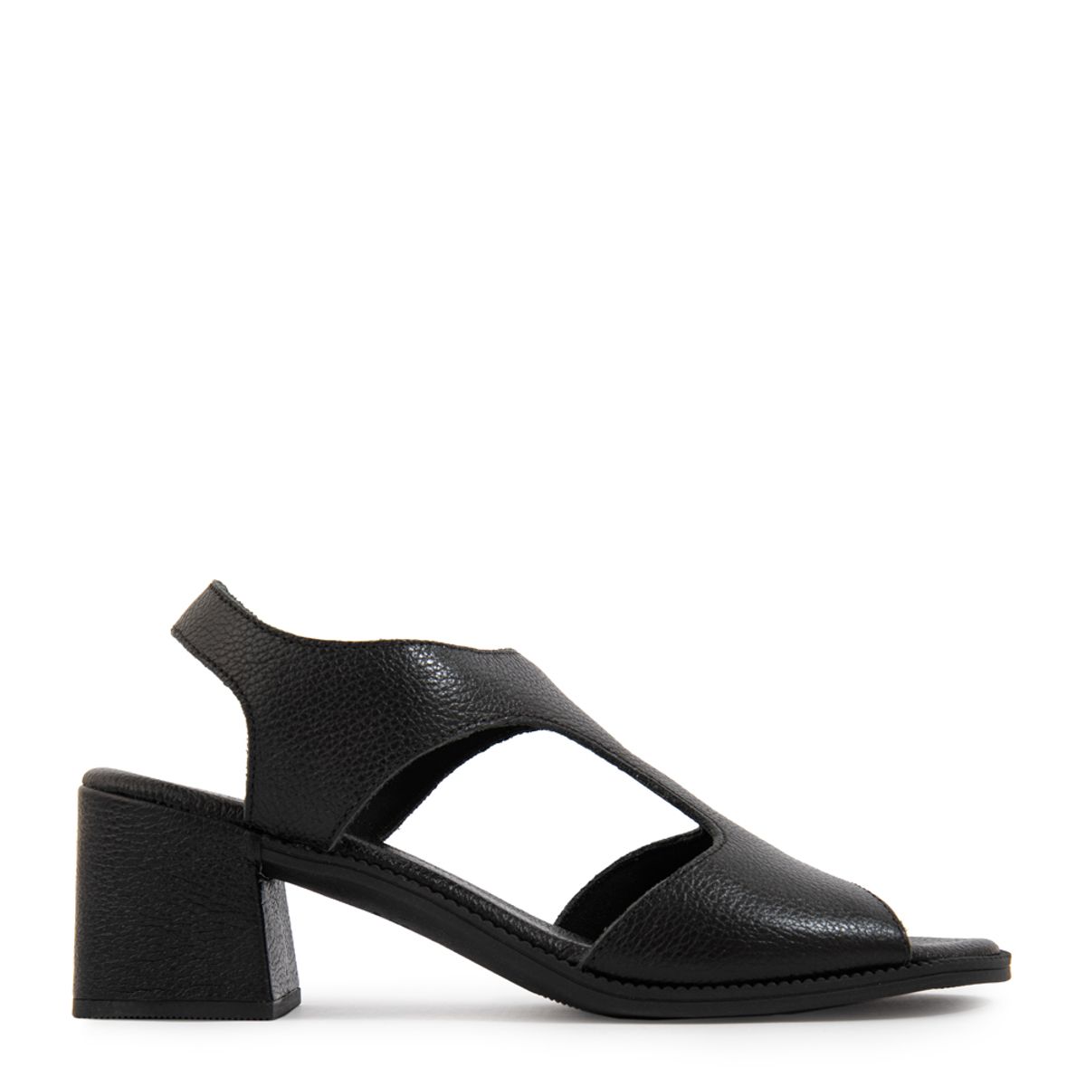 AMPHORA - Sandalia bianca cuero negro