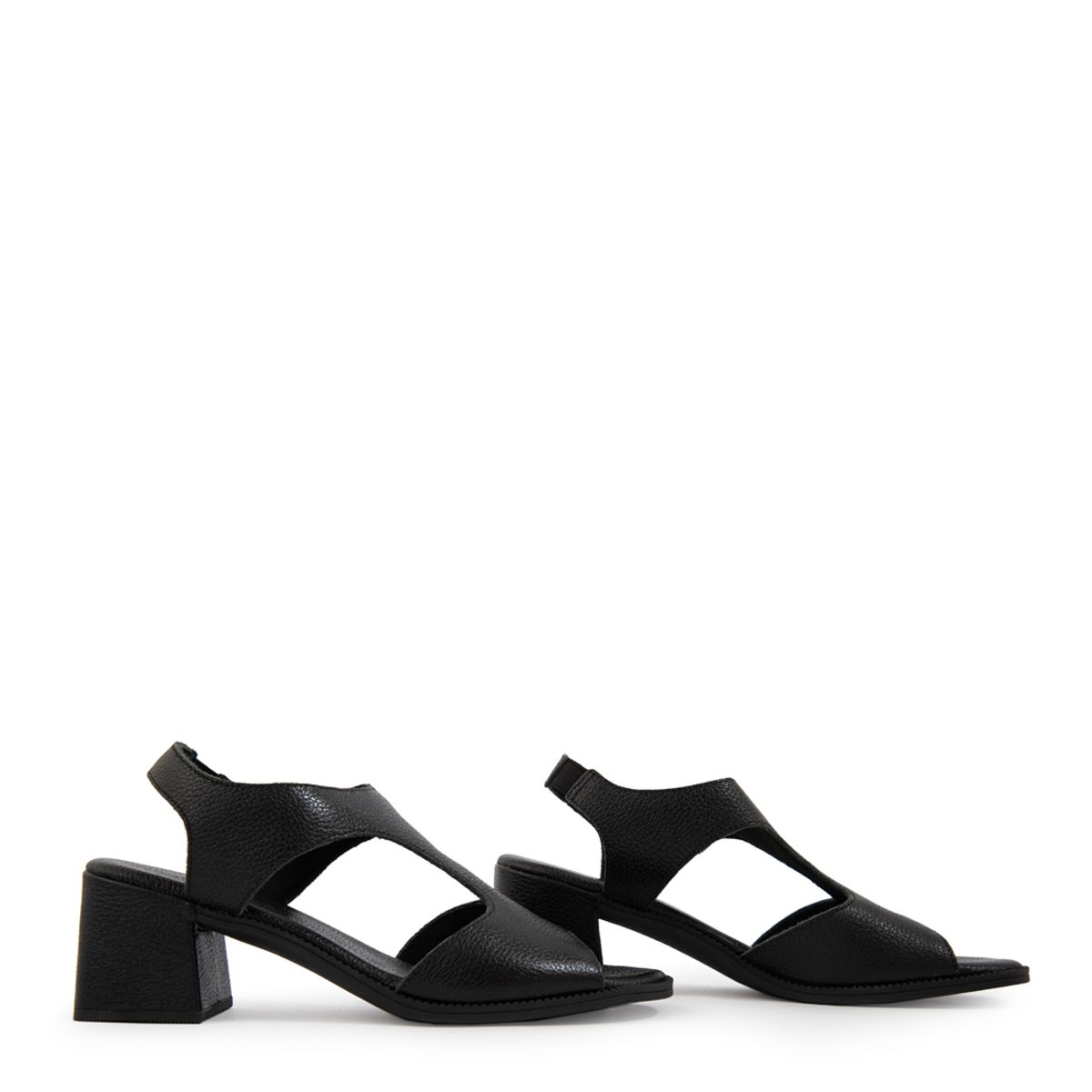 AMPHORA - Sandalia bianca cuero negro