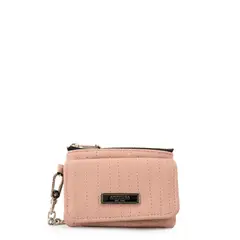 AMPHORA - Monedero con bolsillo frontal guinea pequeña rosado claro
