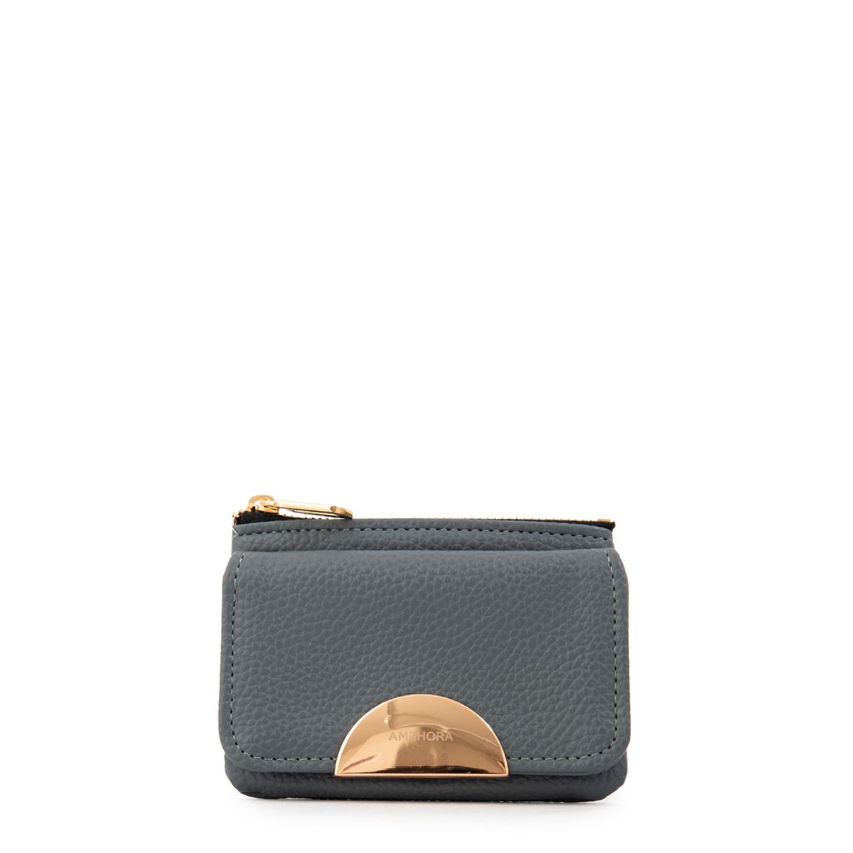 AMPHORA - Monedero con bolsillo frontal naty pequeña denim