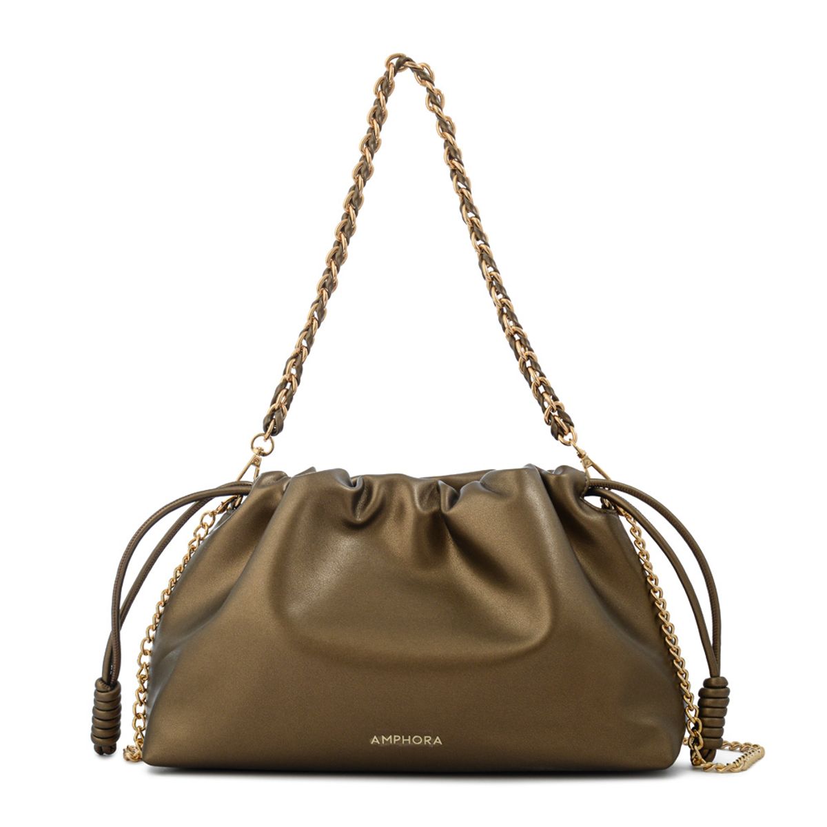 AMPHORA - Cartera bandolera isabella pequeña dorado oscuro