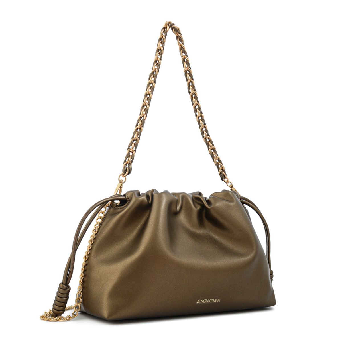 AMPHORA - Cartera bandolera isabella pequeña dorado oscuro