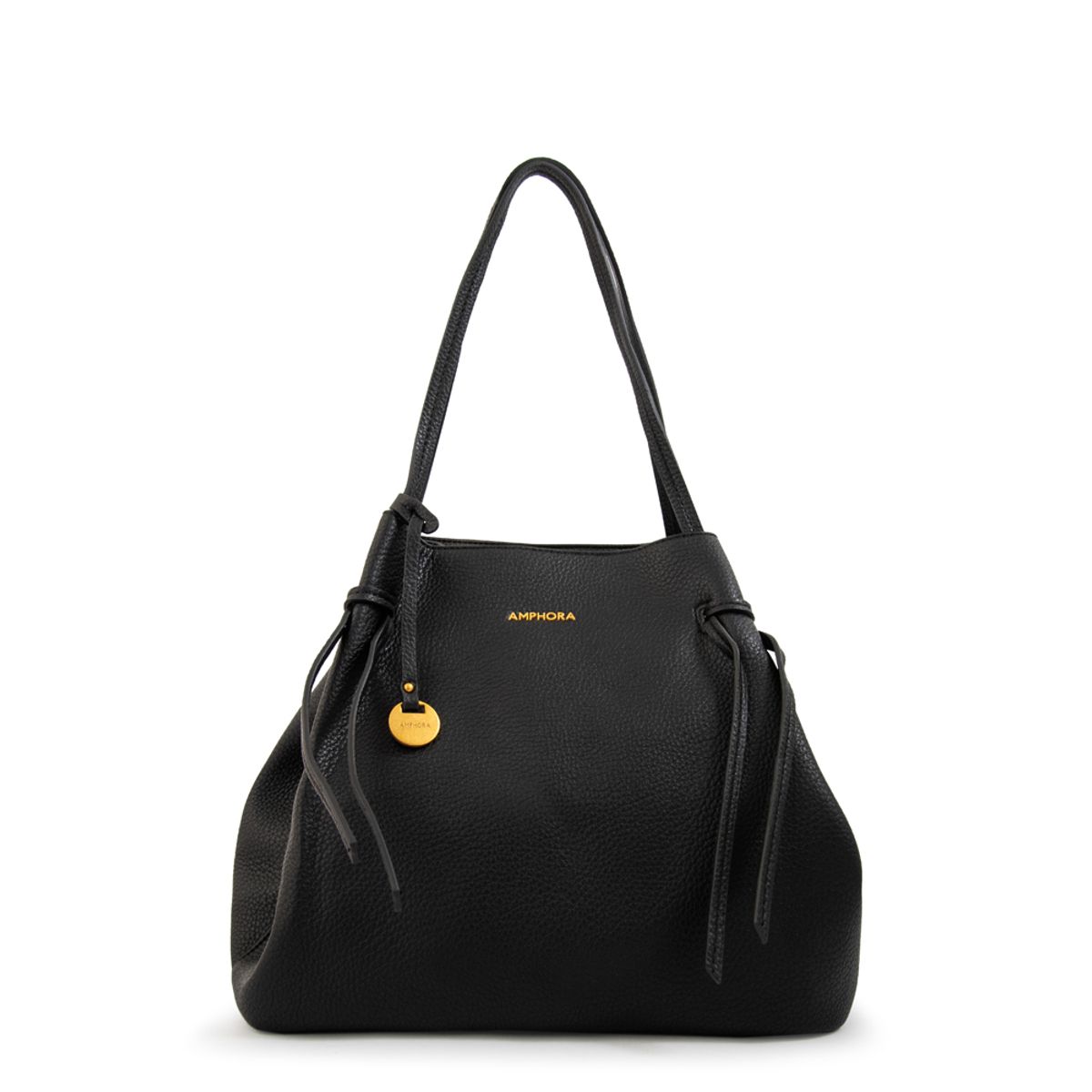 AMPHORA - Cartera tote liria grande negro