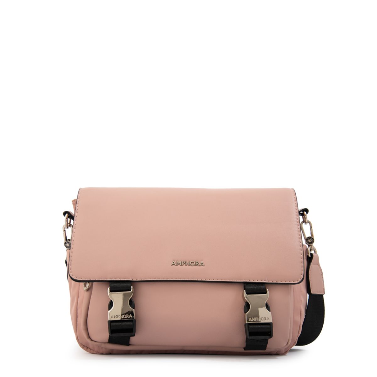 AMPHORA - Cartera bandolera con tapa lois mediana rosa viejo