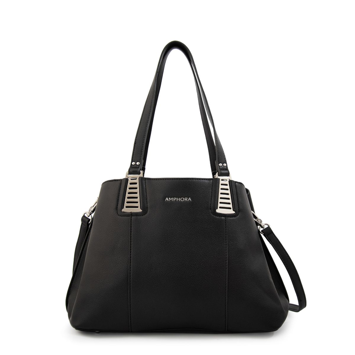 AMPHORA - Cartera tote tonina mediana negro