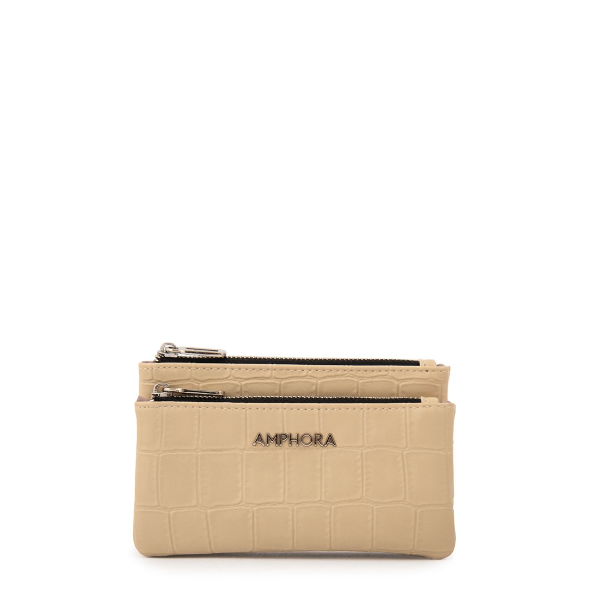 AMPHORA - Monedero dual pequeña beige