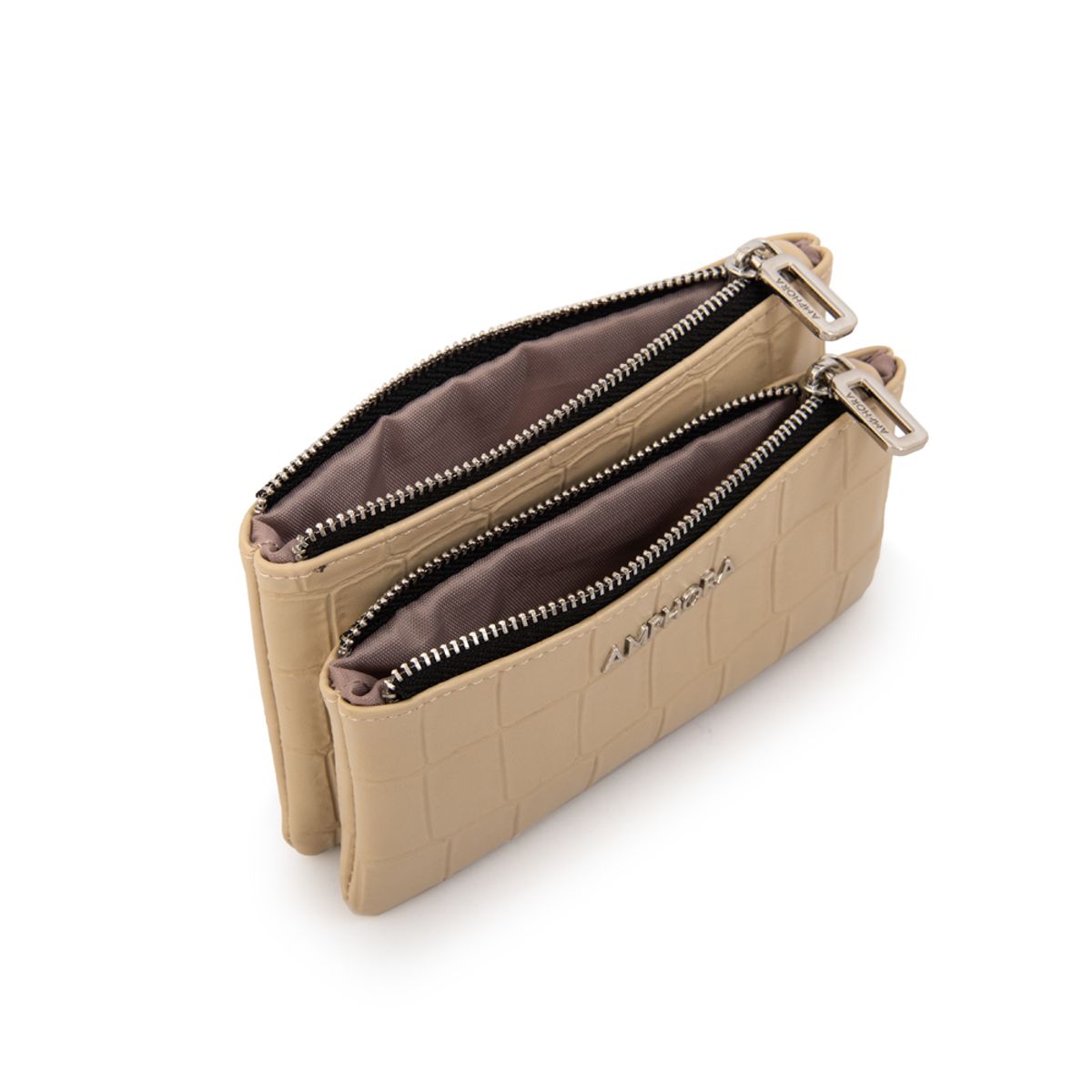 AMPHORA - Monedero dual pequeña beige