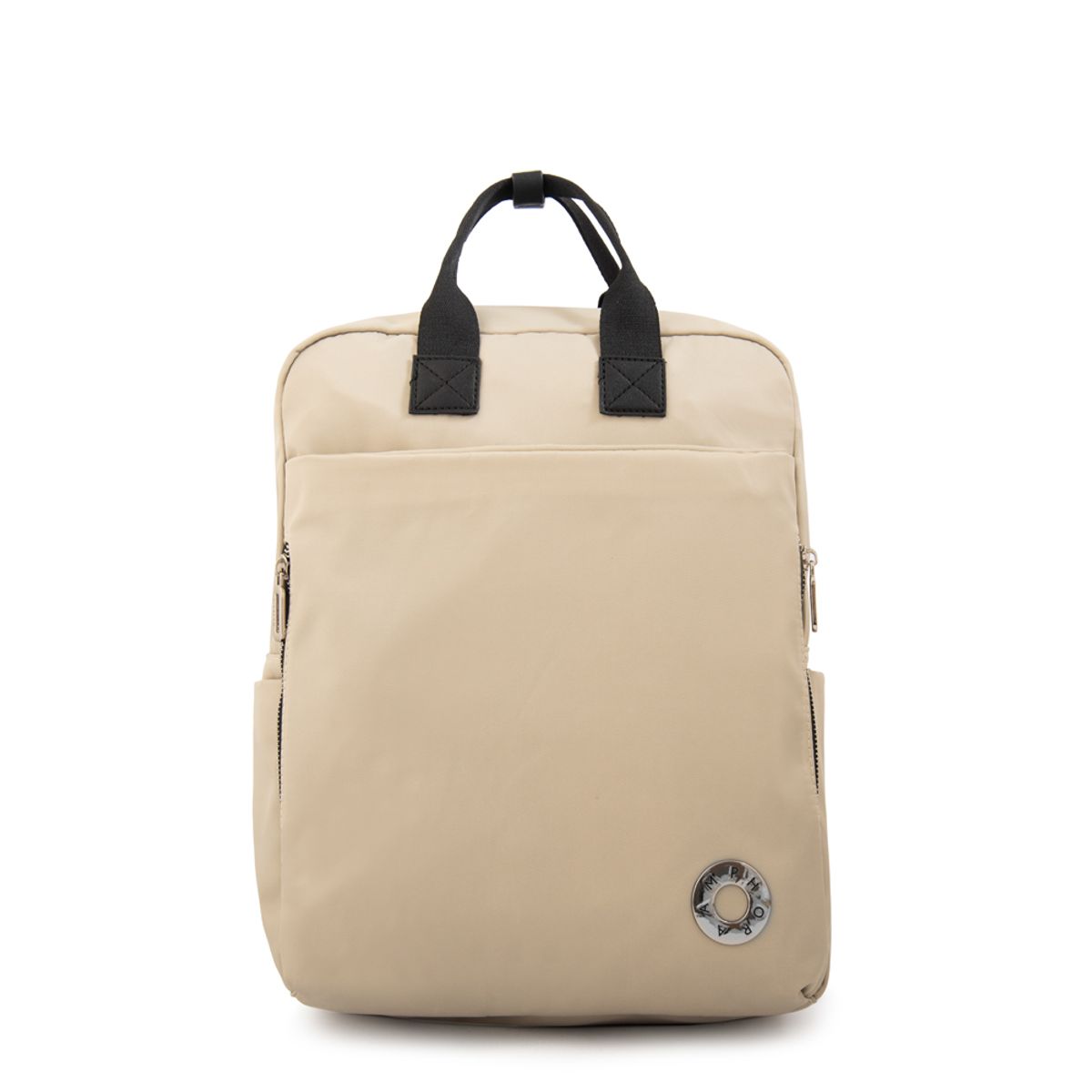 AMPHORA - Mochila porta notebook donna grande beige