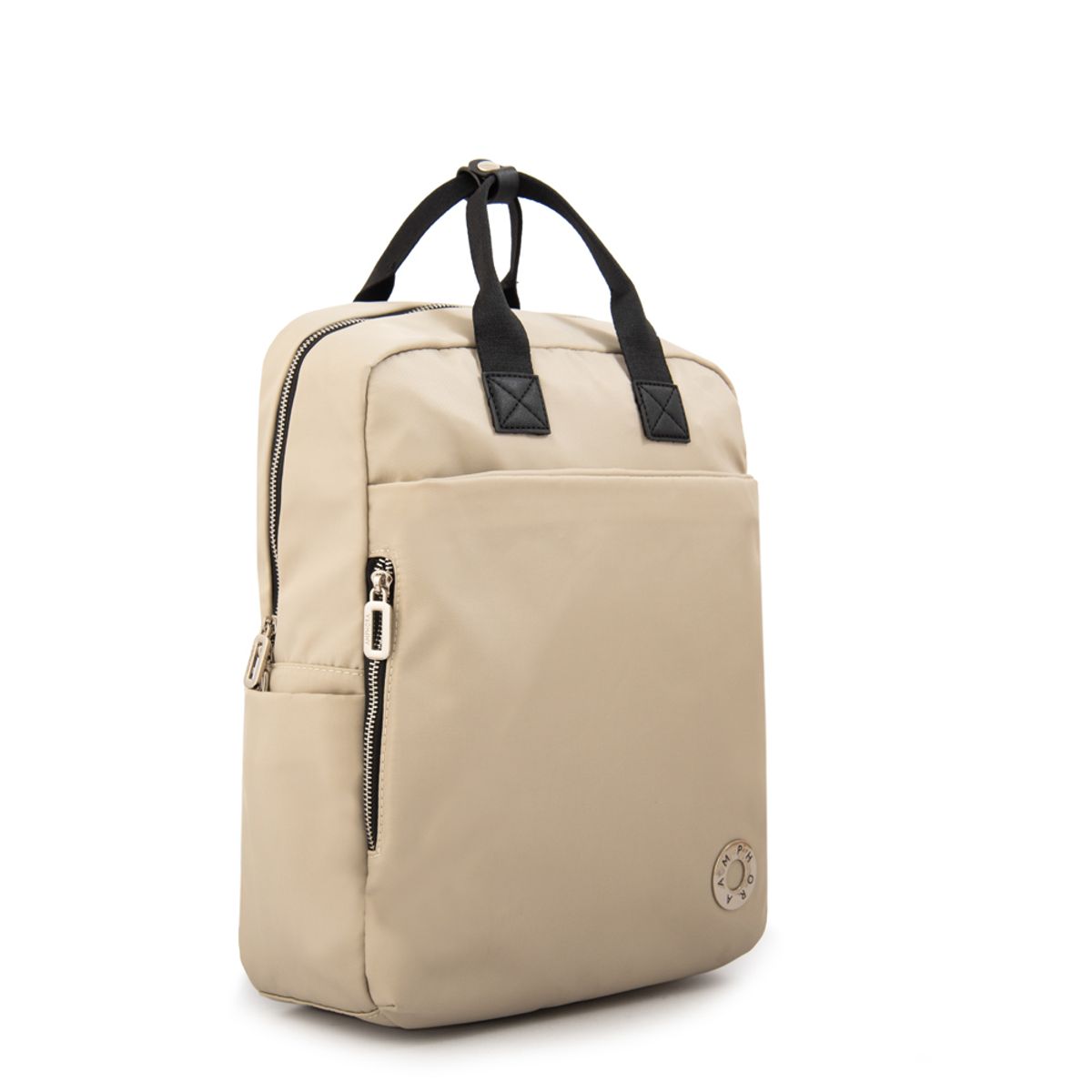AMPHORA - Mochila porta notebook donna grande beige
