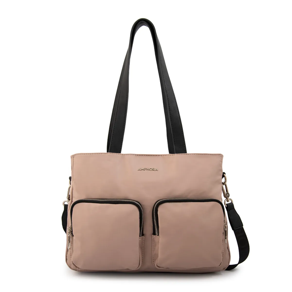 AMPHORA - Cartera tote teri mediana rosa viejo