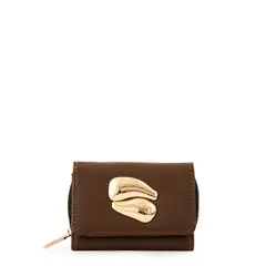 AMPHORA - Billetera lizet pequeña café oscuro
