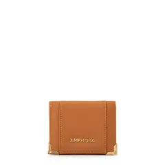 AMPHORA - Tarjetero con ventana corcega pequeña camel
