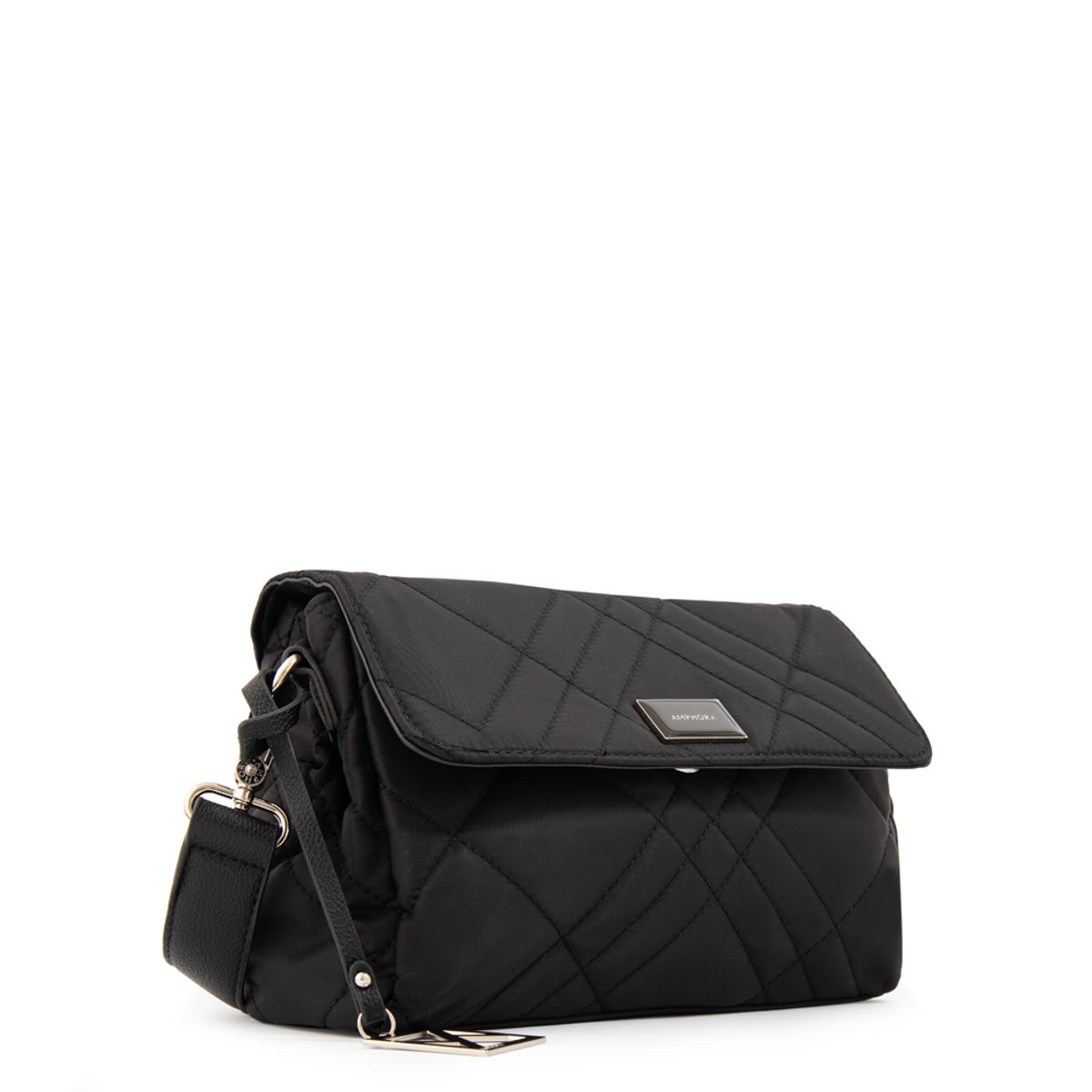 AMPHORA - Cartera bandolera con tapa anisa pequeña negro especial