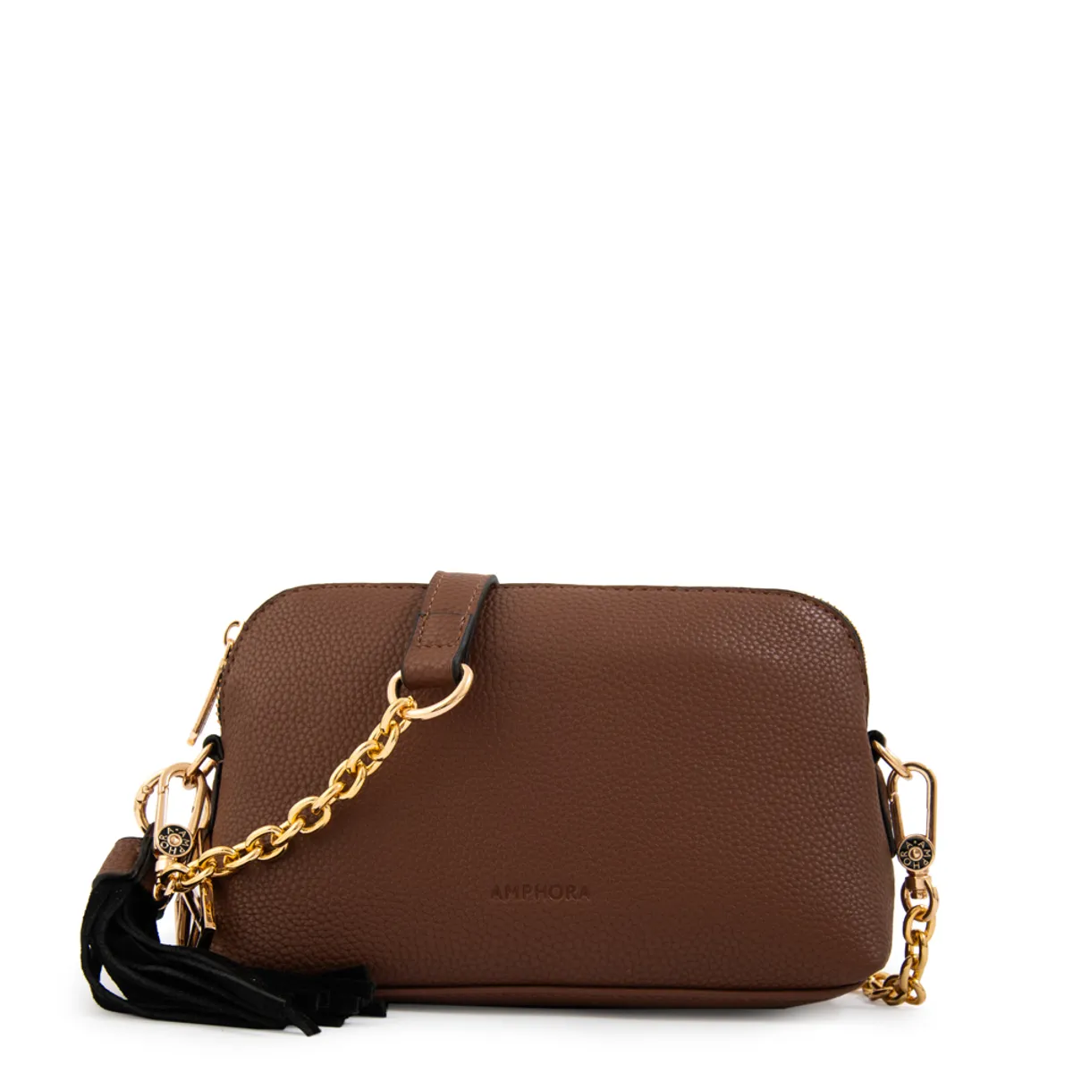 AMPHORA - Cartera bandolera ingrid mediana café