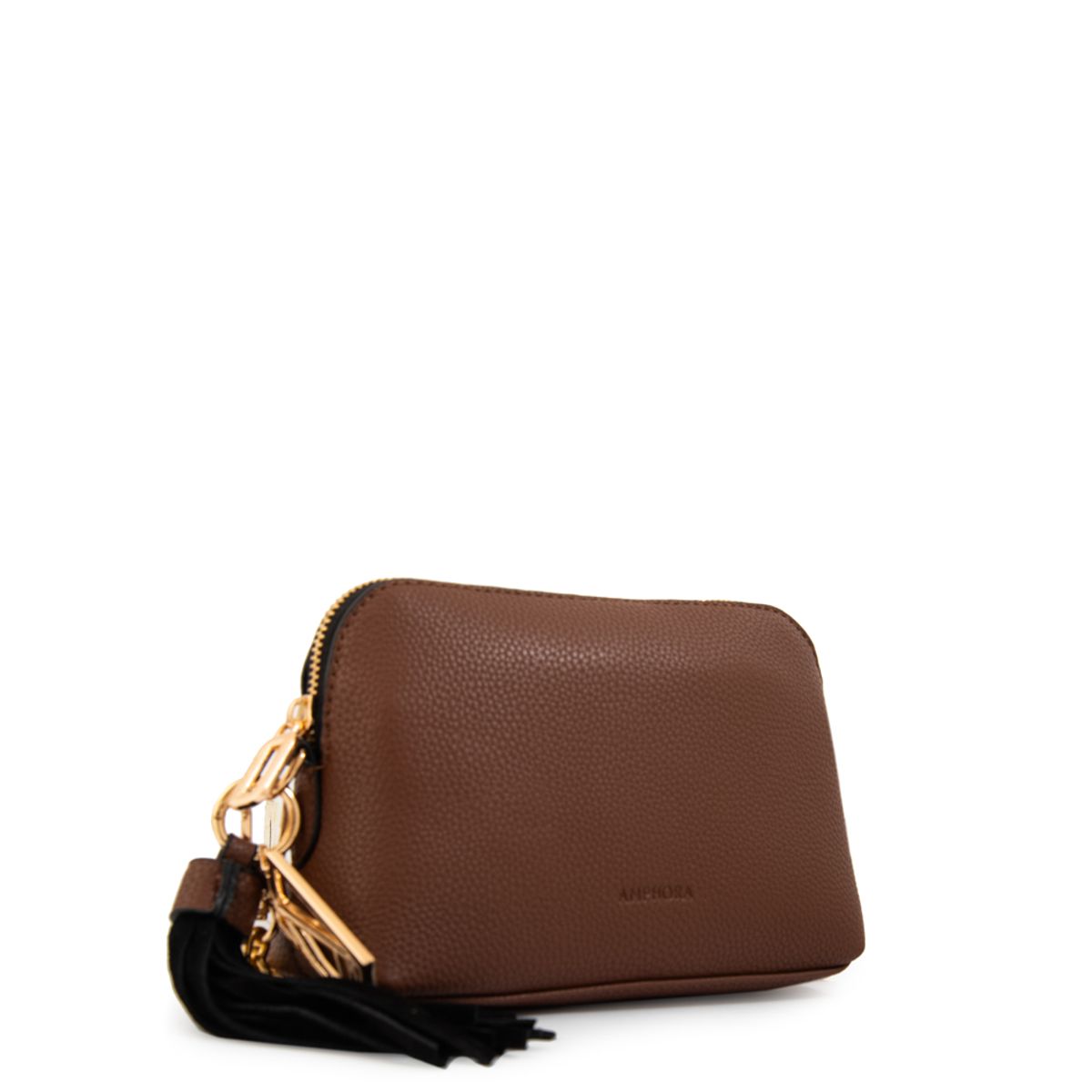 AMPHORA - Cartera bandolera ingrid mediana café