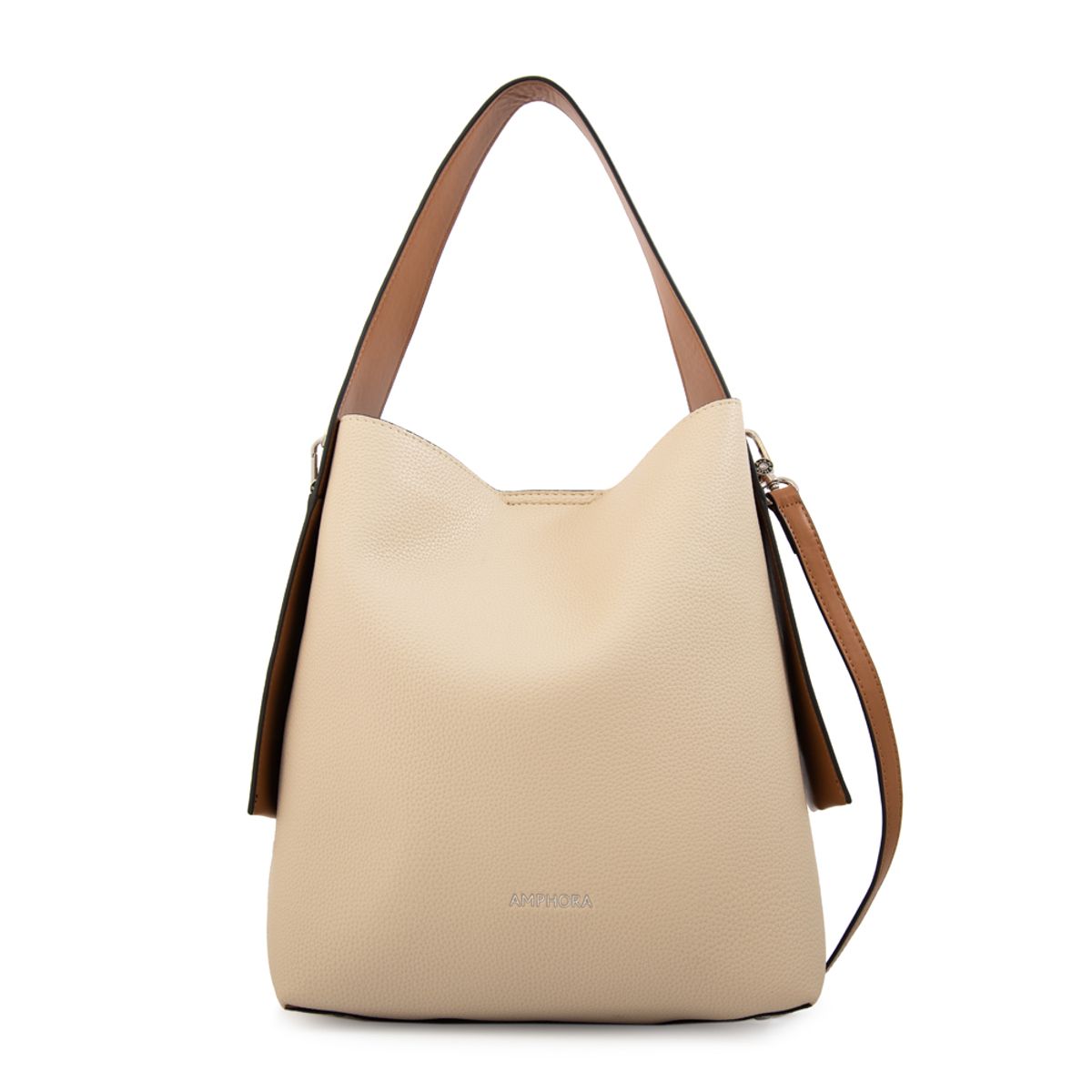 AMPHORA - Cartera corte recto iris mediana blanco crudo