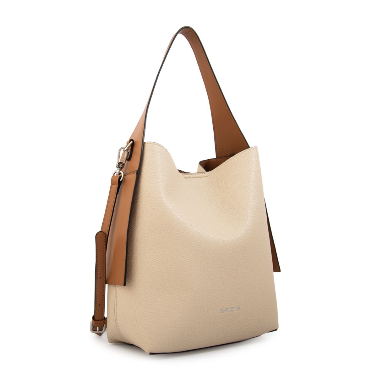 AMPHORA - Cartera corte recto iris mediana blanco crudo